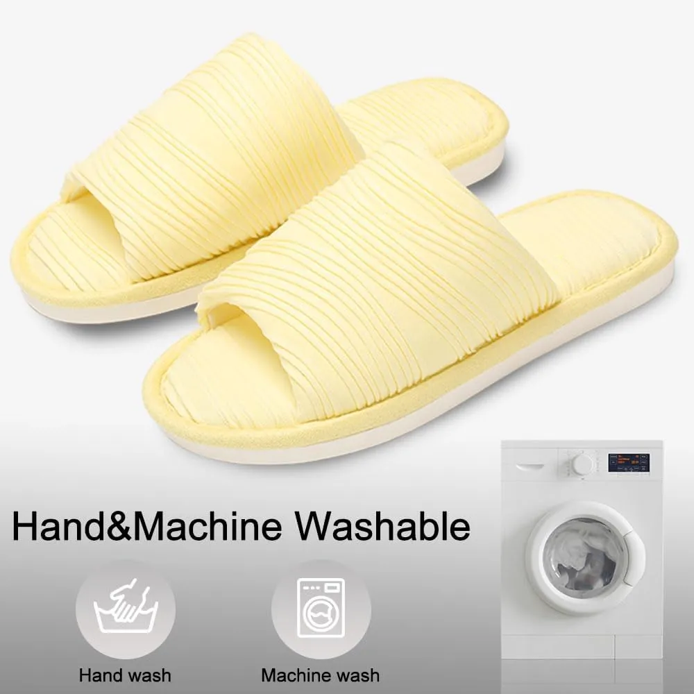 House Slippers for Women Comfy Breathable House Shoes with Memory foam Open Toe design for Summer Indoor and Bedroom Size 7 8 Gifts for Mom Womens
