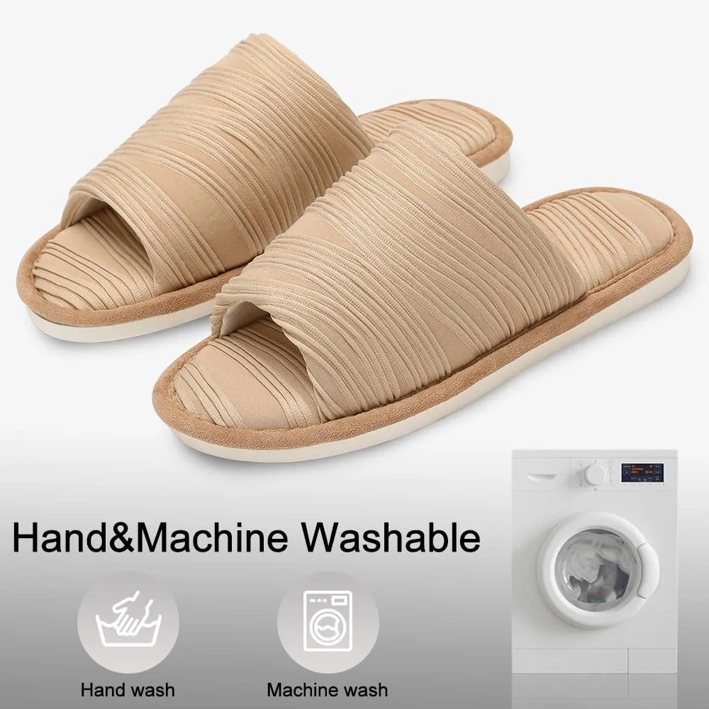 House Slippers for Women Comfy Breathable House Shoes with Memory foam Open Toe design for Summer Indoor and Bedroom Size 7 8 Gifts for Mom Womens