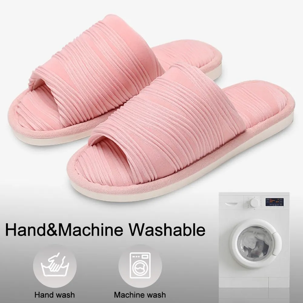 House Slippers for Women Comfy Breathable House Shoes with Memory foam Open Toe design for Summer Indoor and Bedroom Size 7 8 Gifts for Mom Womens