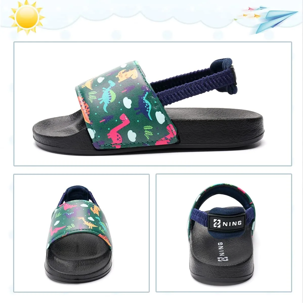 IceUnicorn Kids Girls Slide Sandals Toddler Slippers Boys Non-slip Summer Casual Beach Water Shoes for Indoor & Outdoor