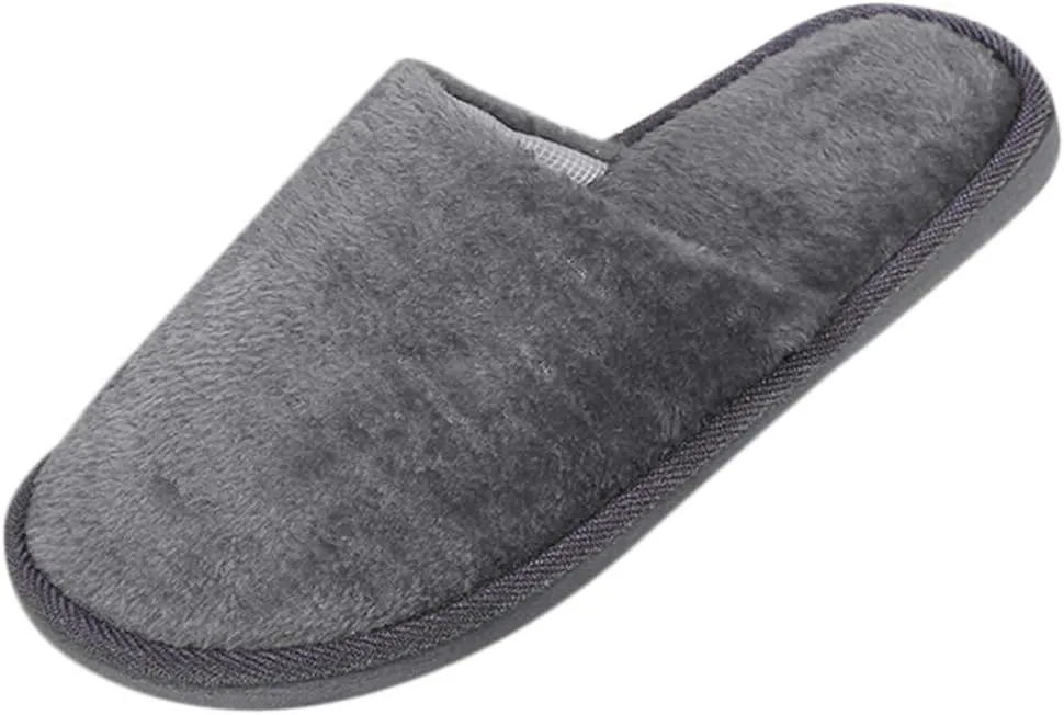 Indoor Anti Skid Memory Foam Slippers for Women Cozy Couple Flat House Shoes Fashion Winter Wide Width Warm Non Slip Slide Home Solid Womens Outdoor Plush Slippers Fluffy Rubber Sole