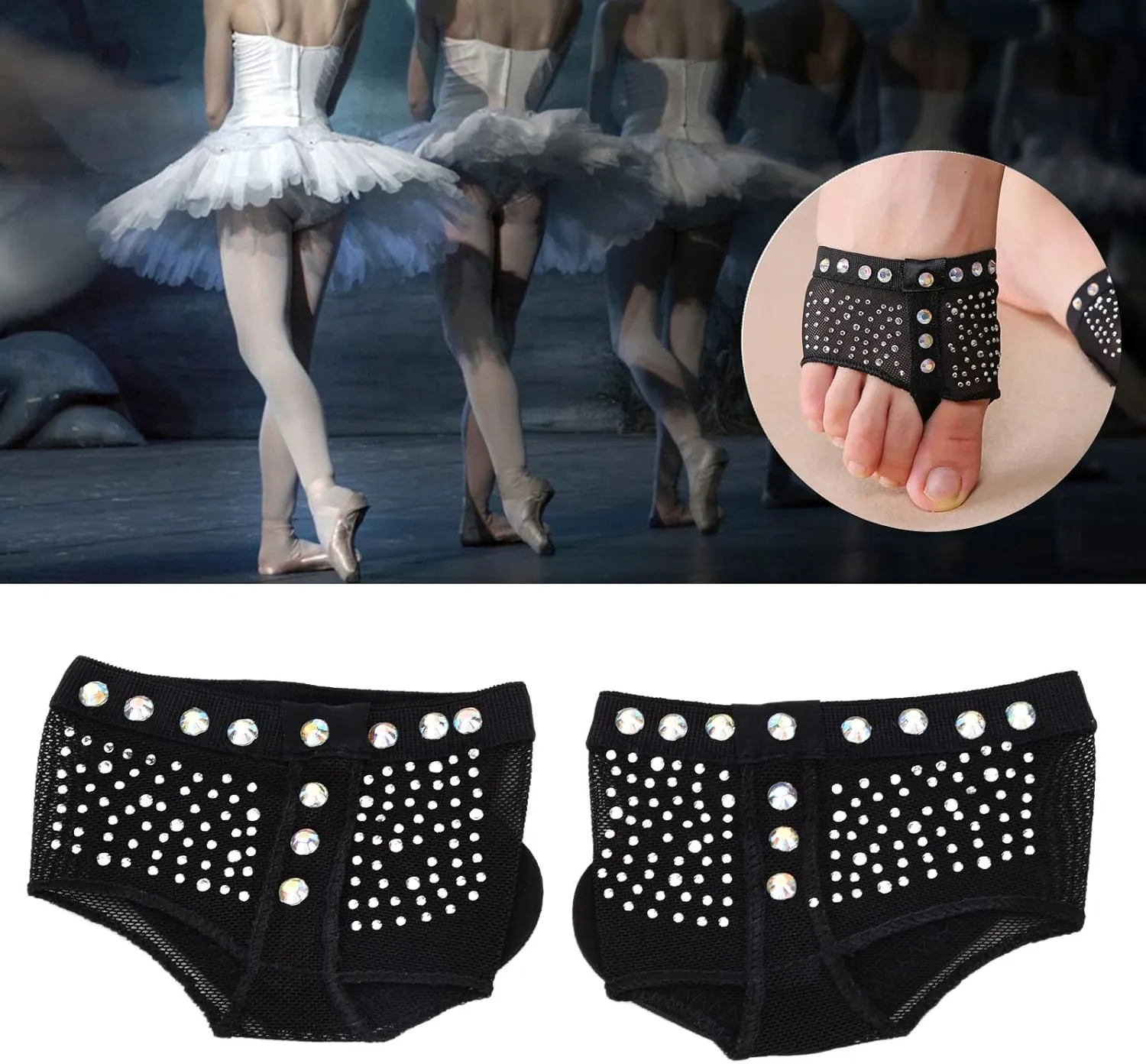 Joyzan Dance Paws Pad, Half Sole Shoes Ballet Lyrical Bare Foot Undies Thongs Protection Fitness Yoga Wear Bare Toe Belly Contemporary Professional Socks Protector Cushion Kids Women Girls Men 1 Pair