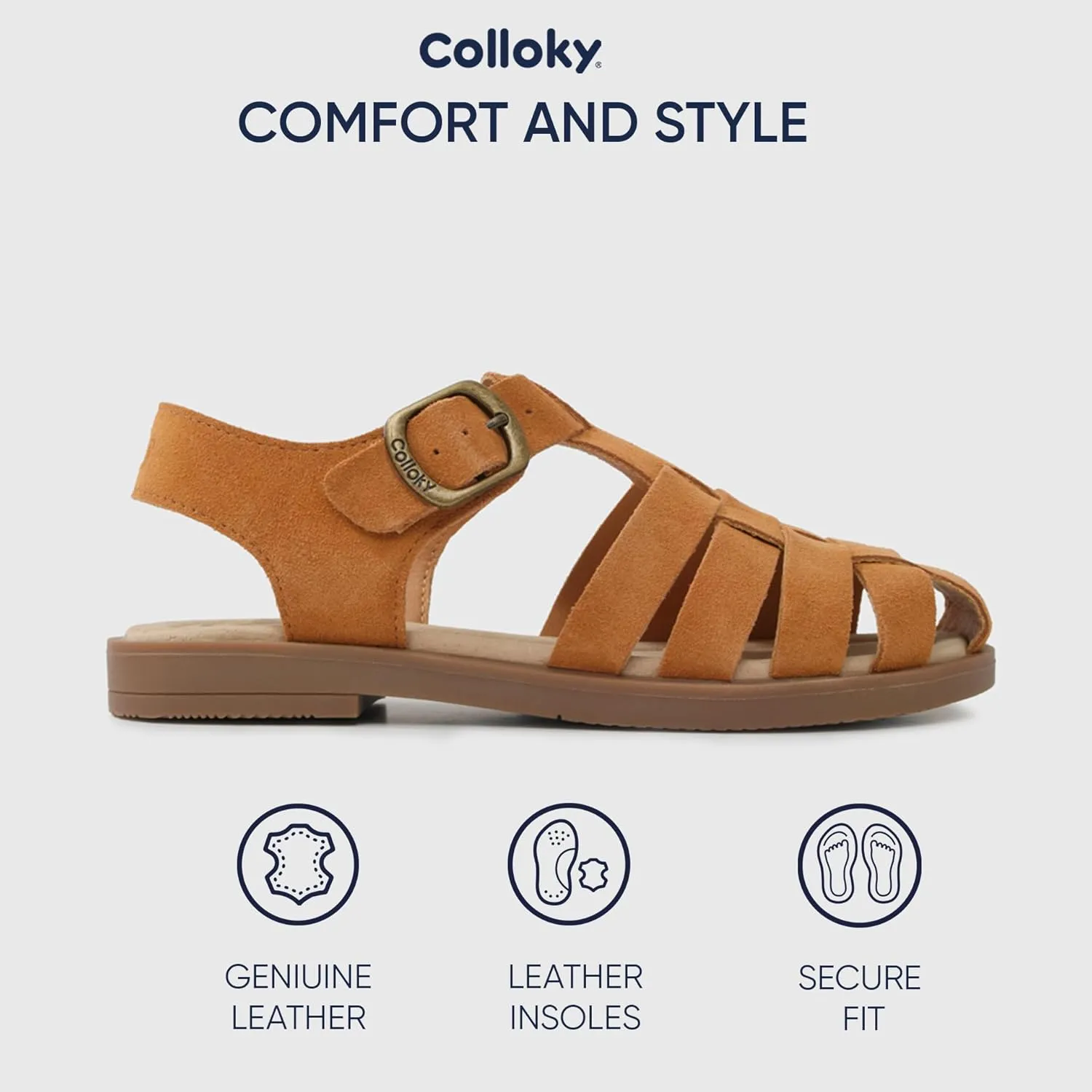 Kid Girls Fisherman Buckle Sandals - Comfortable Summer Sandals with Closed Toe & Adjustable Strap for Daily Wear & Outdoor Play