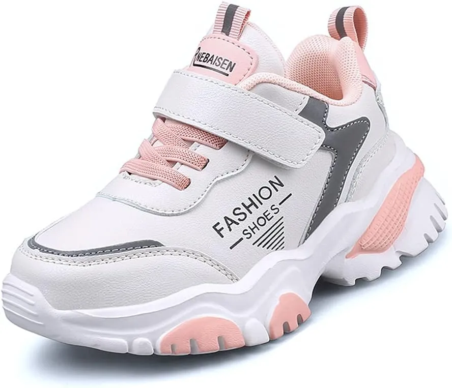 Kids Leather Fur Shoes Girls Boys Running Sneakers Outdoor Lightweight Fashion Pink Shoes Athletic Walking Shoes