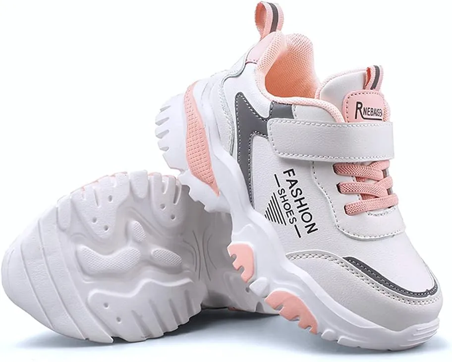 Kids Leather Fur Shoes Girls Boys Running Sneakers Outdoor Lightweight Fashion Pink Shoes Athletic Walking Shoes