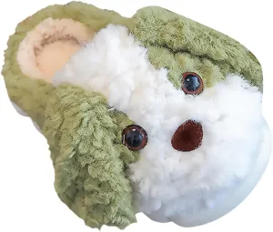 Kids Puppy Slippers Boys Girls Plush Non-Slip House Slippers Cute Cartoon Soft Wool Slip-On Shoes Indoor Wear