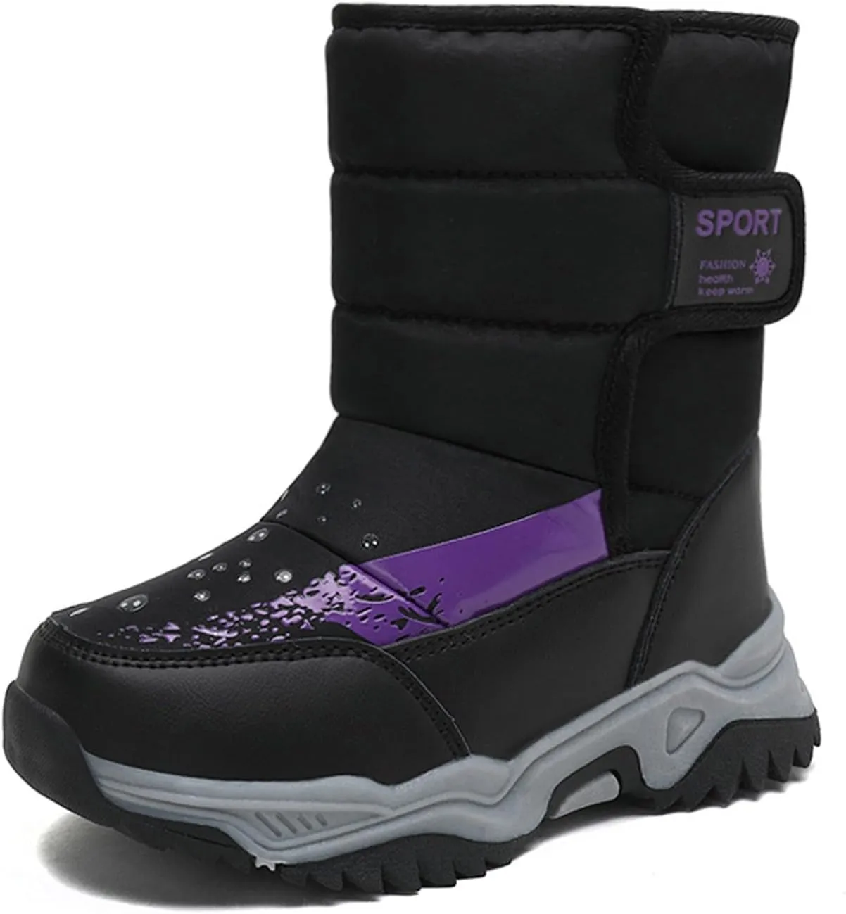 Kids Winter Snow Boots Toddler Snow Boots for Boys Girl Anti-Slip Non-Slip Faux Fur Lining Athletic Outdoor Shoes