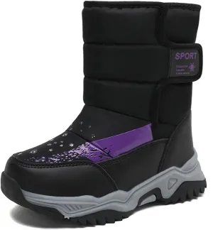 Kids Winter Snow Boots Toddler Snow Boots for Boys Girl Anti-Slip Non-Slip Faux Fur Lining Athletic Outdoor Shoes
