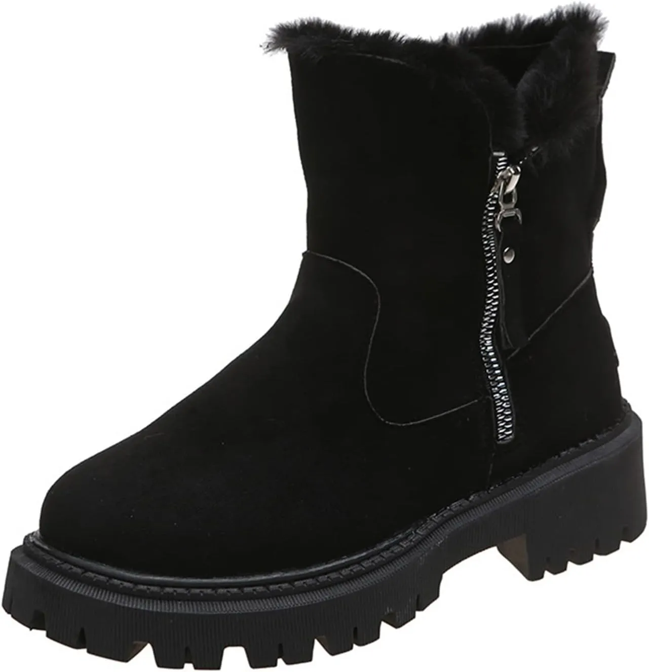 Ladmiple Winter Boots For Women Cute Snow Boots Warm Booties Fur Lined Anti-Slip Outdoor Slip On Comfort Ankle Booties