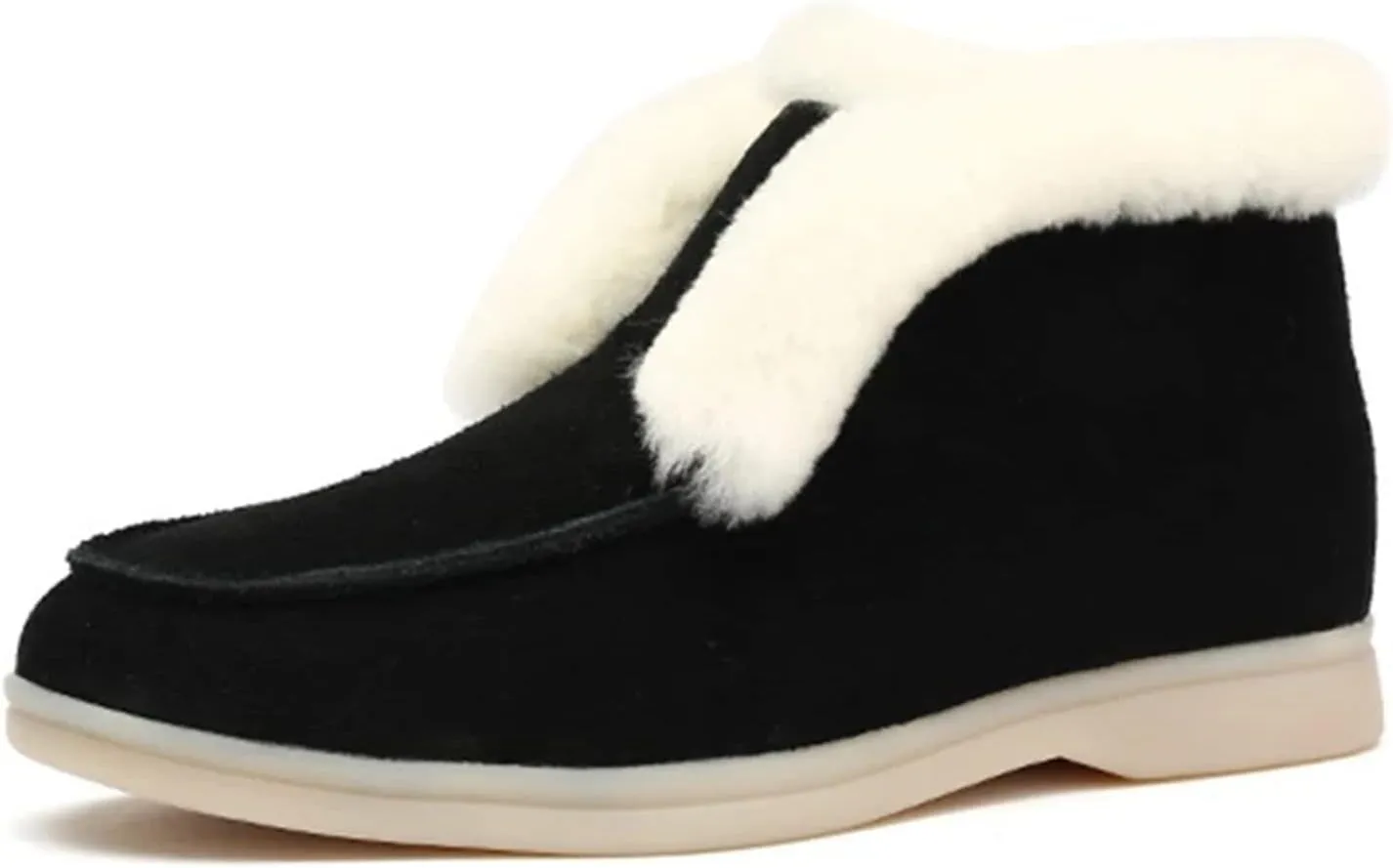 Ladmiple Winter Boots For Women Fashion Warm Fur Lined Snow Boots Outdoor Ankle Booties Slip On Comfortable Walking Shoes