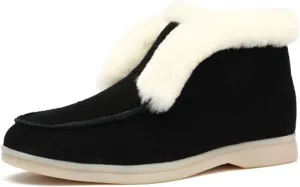 Ladmiple Winter Boots For Women Fashion Warm Fur Lined Snow Boots Outdoor Ankle Booties Slip On Comfortable Walking Shoes