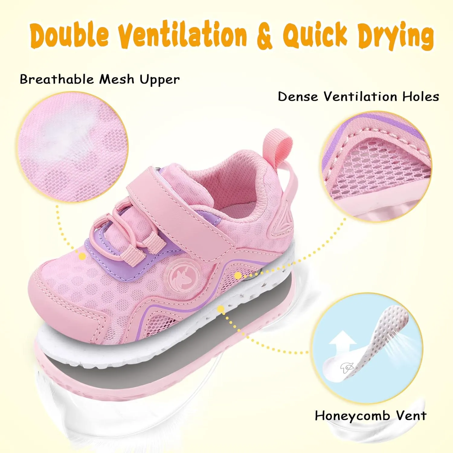 LeIsfIt Toddler Boys Girls Sneakers Kids Barefoot Walking Shoes Lightweight Mesh Tennis Shoes