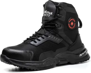 Lightweight Work Safety Steel Toe Boots, Breathable Construction Sports Tennis Footwear