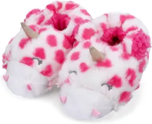 MEJORMEN Girls Unicorn House Slippers Cozy Plush Anti-Skid Indoor Outdoor House Shoes for Toddler Kid