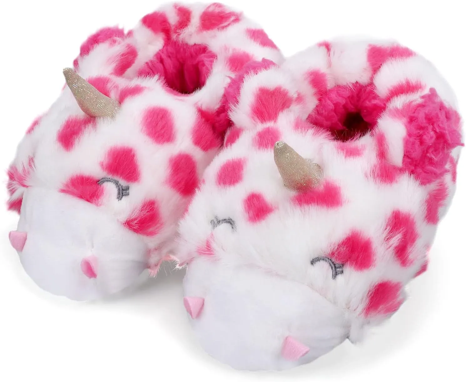 MEJORMEN Girls Unicorn House Slippers Cozy Plush Anti-Skid Indoor Outdoor House Shoes for Toddler Kid