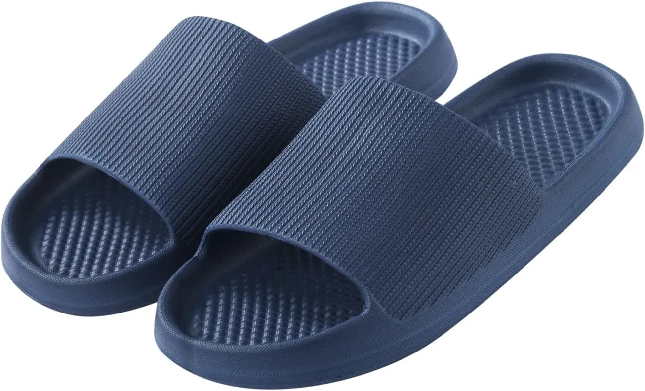 Men And Women Home Slippers Soft Flat Soled Non Slip Bathroom Sandals Memory Foam Pillow Slippers Beach Slides