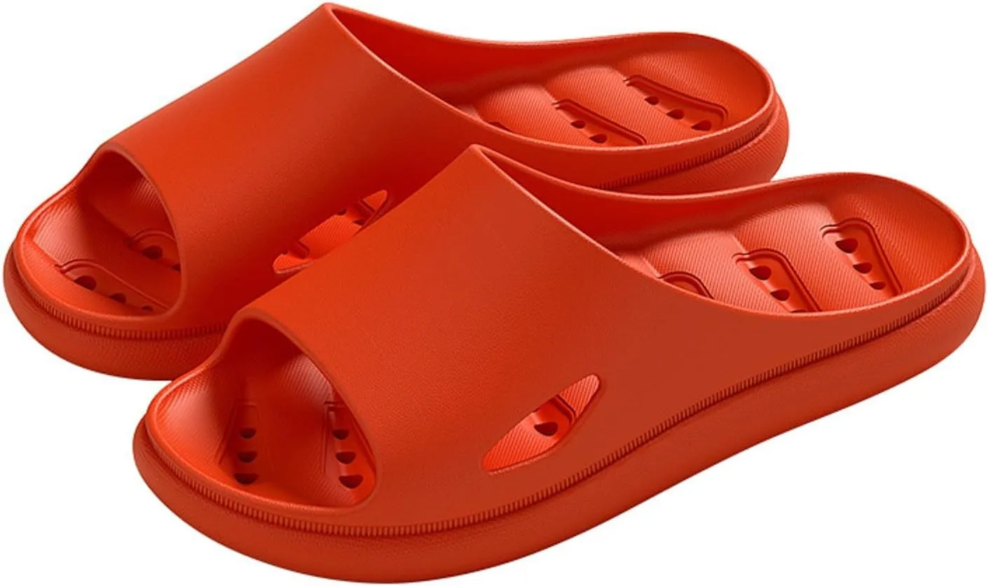 Men and Women Same Couples Quick Drying Slip Leakage Thick Soled Soft Soled Solid Color Home Women Slide Sandals Size 8