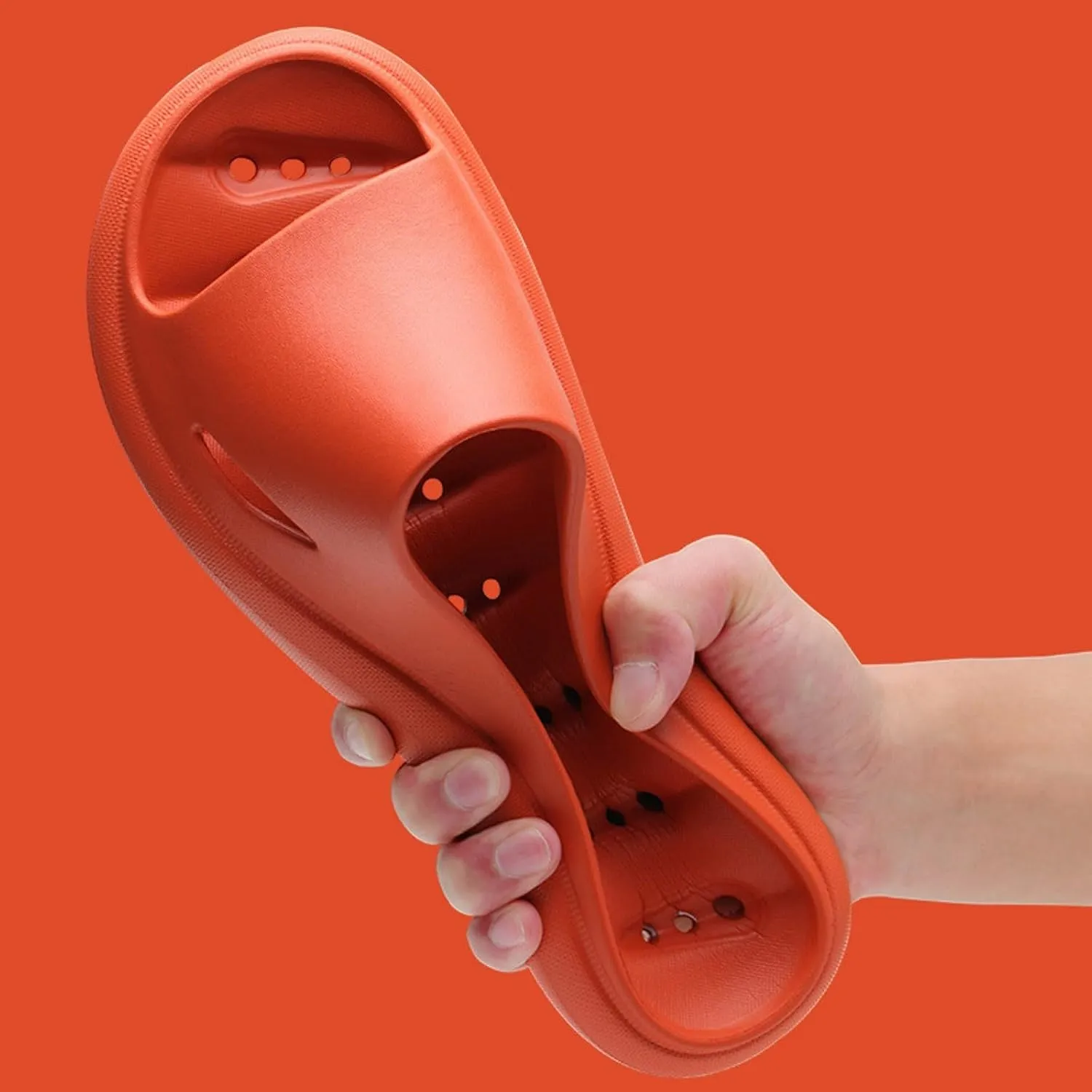 Men and Women Same Couples Quick Drying Slip Leakage Thick Soled Soft Soled Solid Color Home Women Slide Sandals Size 8