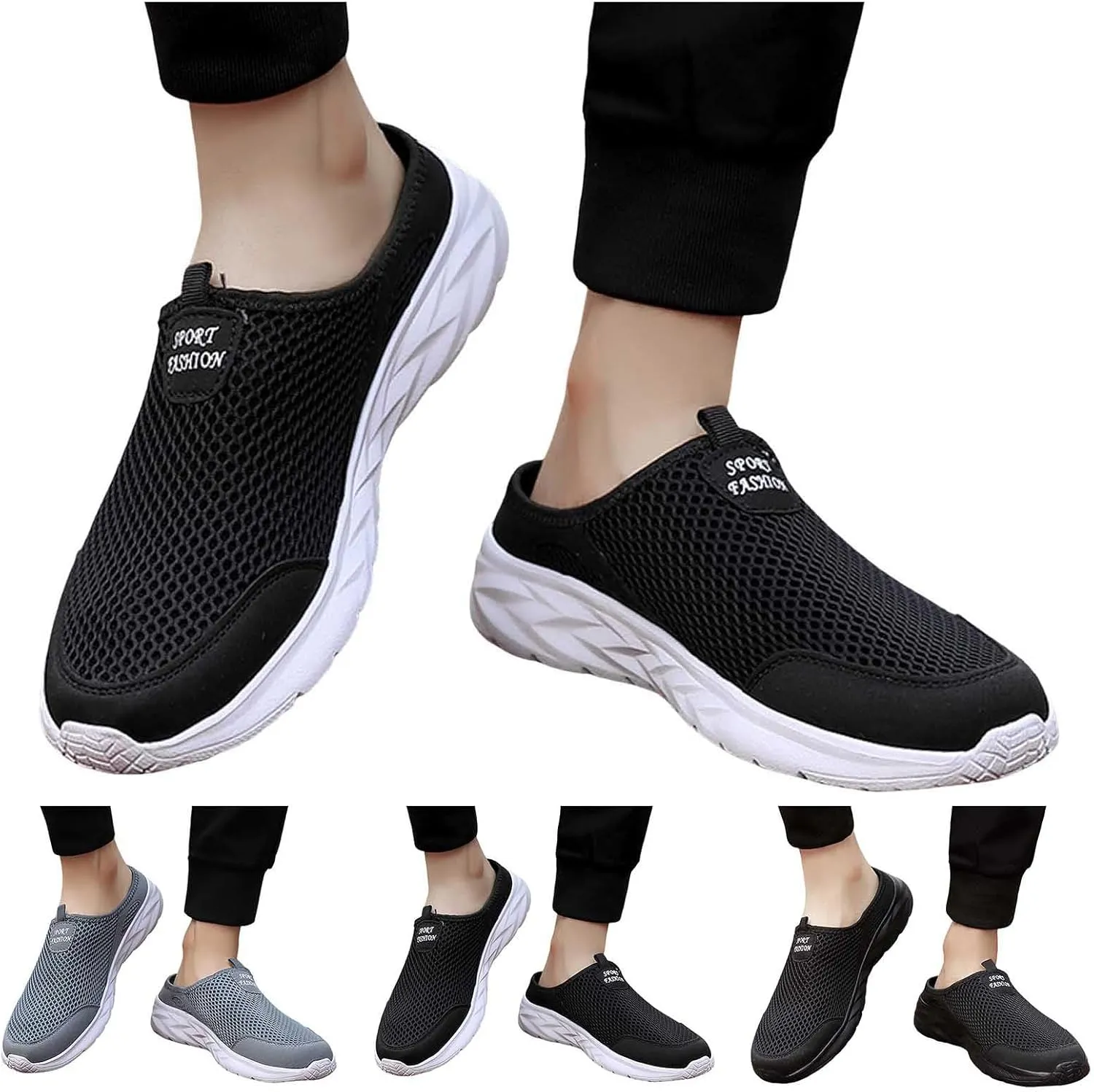 Men Sports Shoes Fashion New Pattern Solid Color Simple Mesh Breathable Comfortable Flat Bottom Casual Sneaker Boots Men Men'