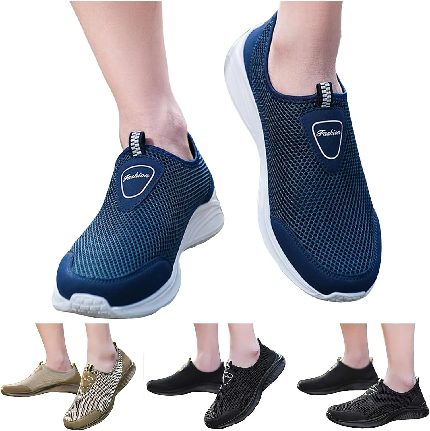 Men Sports Shoes Fashionable New Pattern Simple Pure Color Mesh Breathable Comfortable Hiking Mens Sneaker Boots Low Top Men'