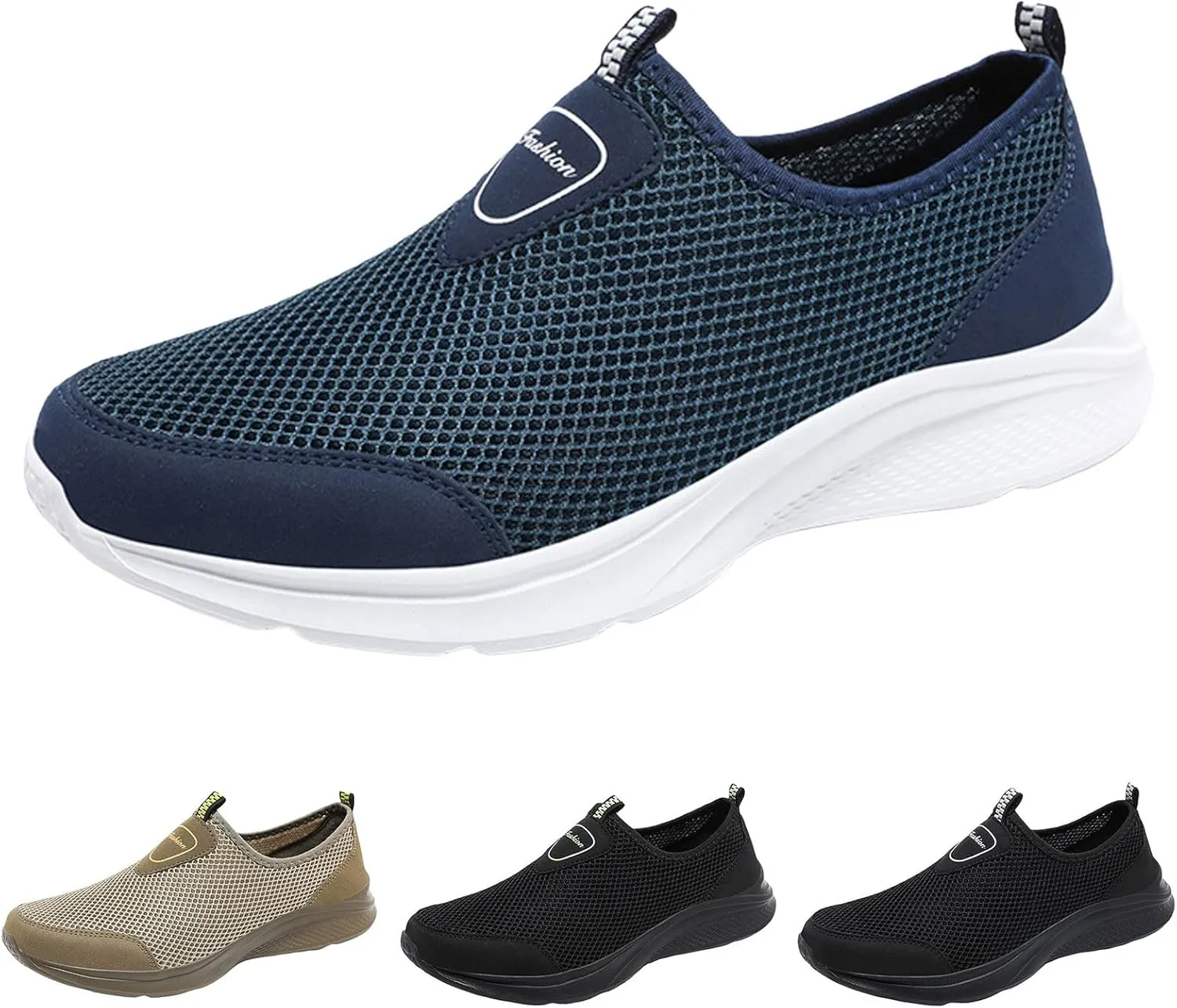 Men Sports Shoes Fashionable New Pattern Simple Pure Color Mesh Breathable Comfortable Hiking Mens Sneaker Boots Low Top Men'