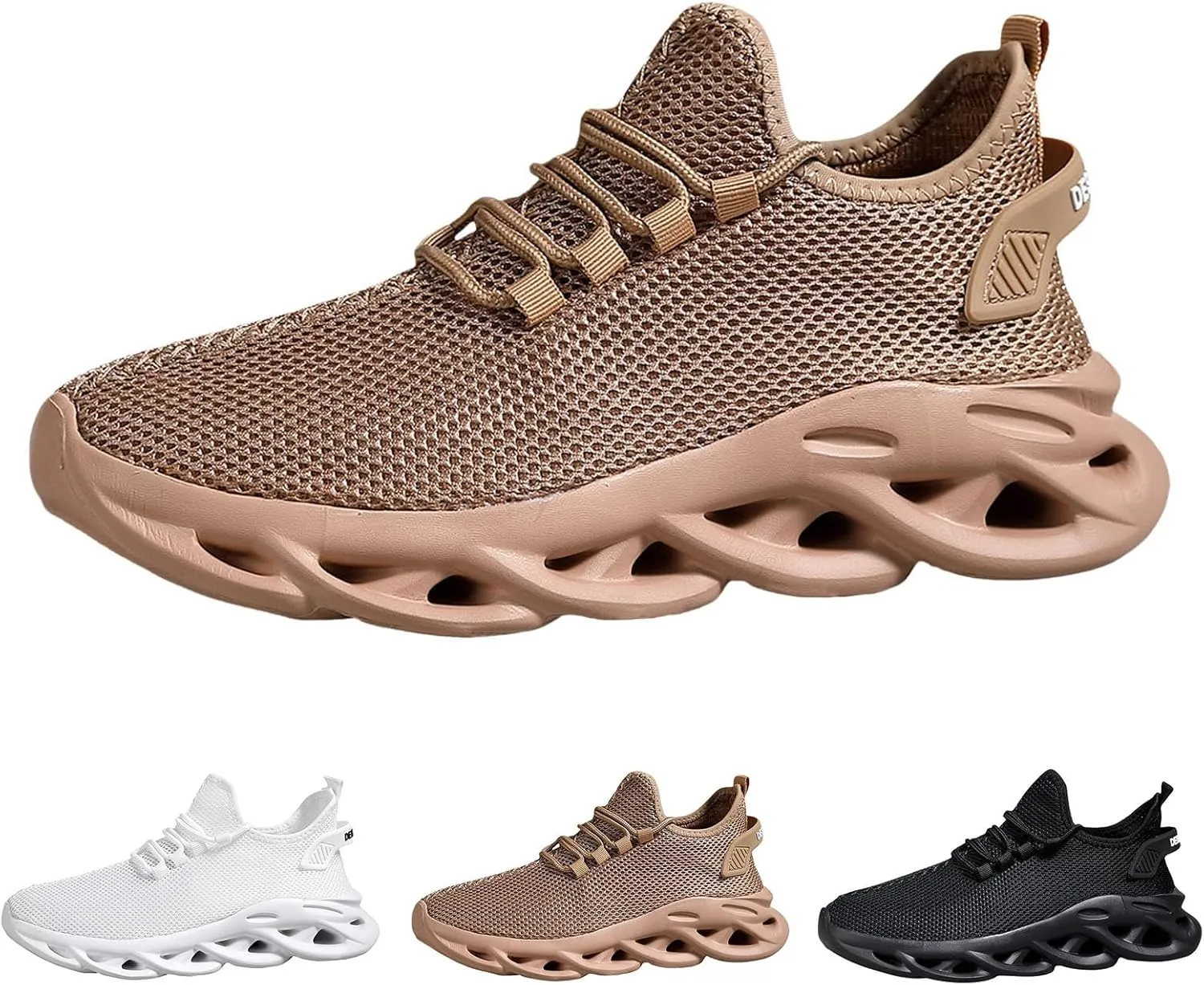 Men Sports Shoes Fashionable New Pattern Solid Color Simple Mesh Breathable Sneaker Rack for Men Bedroom with Light Men's SPO