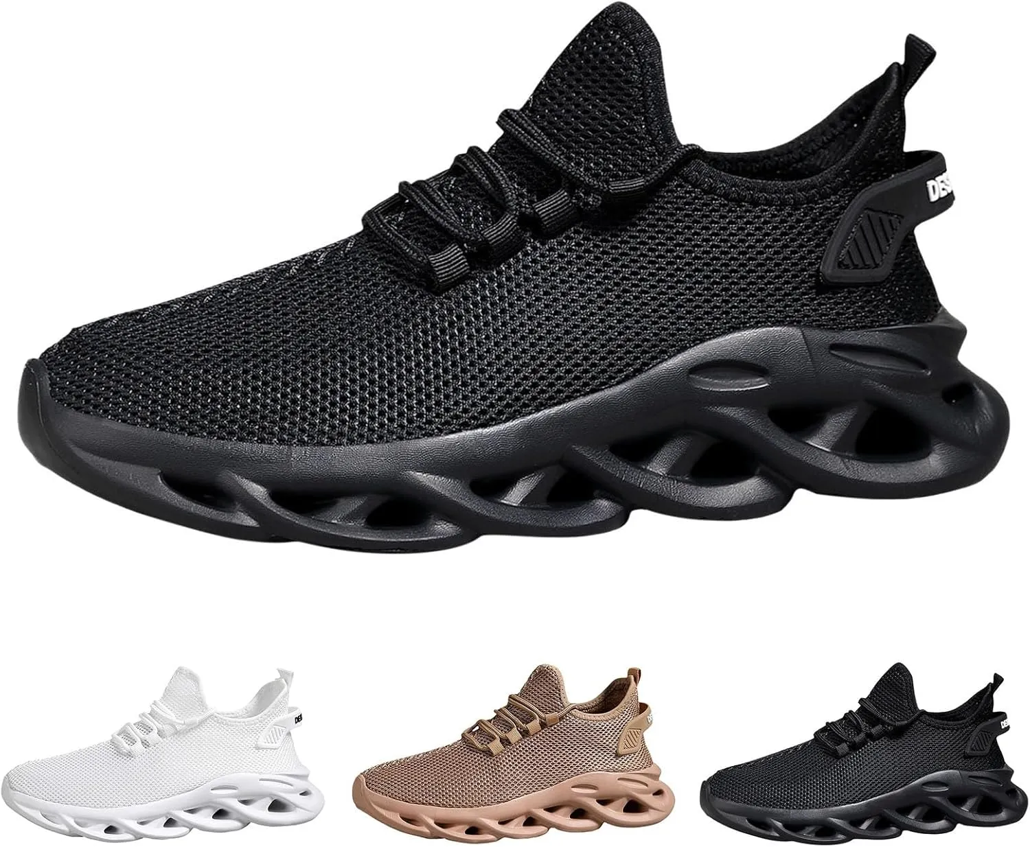 Men Sports Shoes Fashionable New Pattern Solid Color Simple Mesh Breathable Sneaker Rack for Men Bedroom with Light Men's SPO