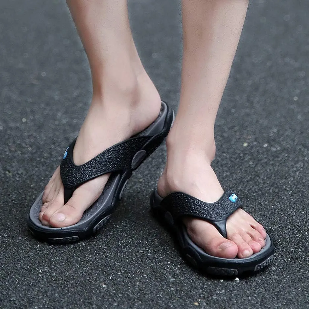 Men's Flip-Flops Fashion Spliced Soft Soled Flip Flops Casual Outdoor Beach