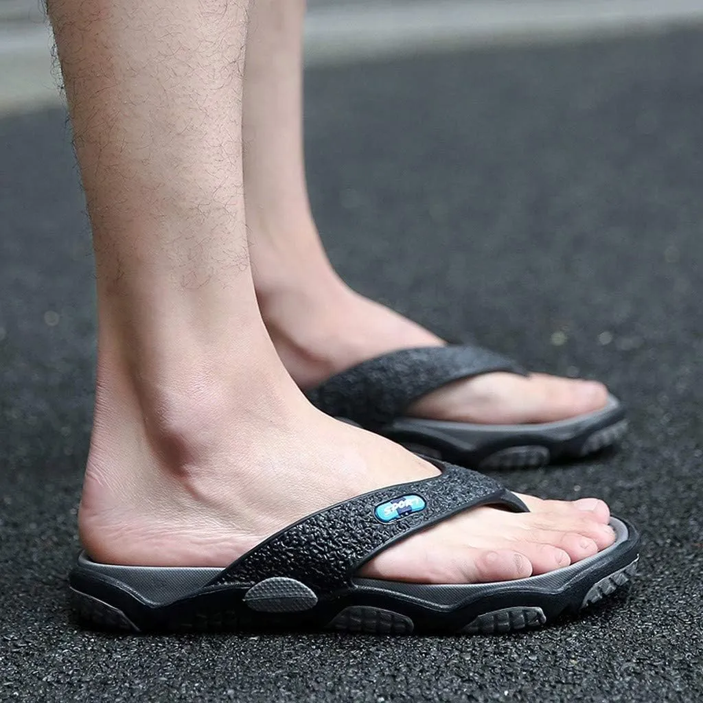 Men's Flip-Flops Fashion Spliced Soft Soled Flip Flops Casual Outdoor Beach