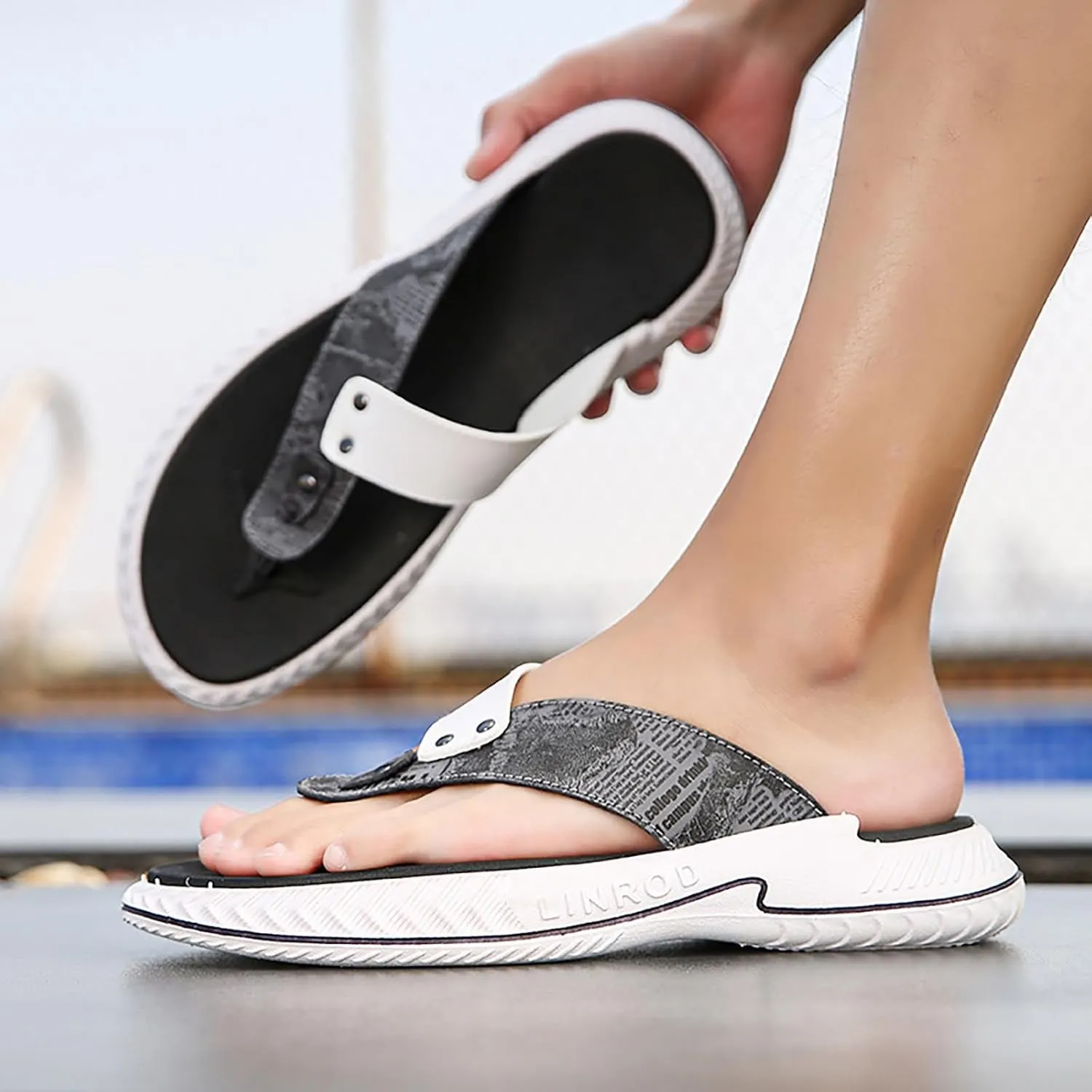 Men's Flip Flops Men's Wide Flip Flop Athletic Slide Thong Sandals for Men Sandles Flip Flops for Men
