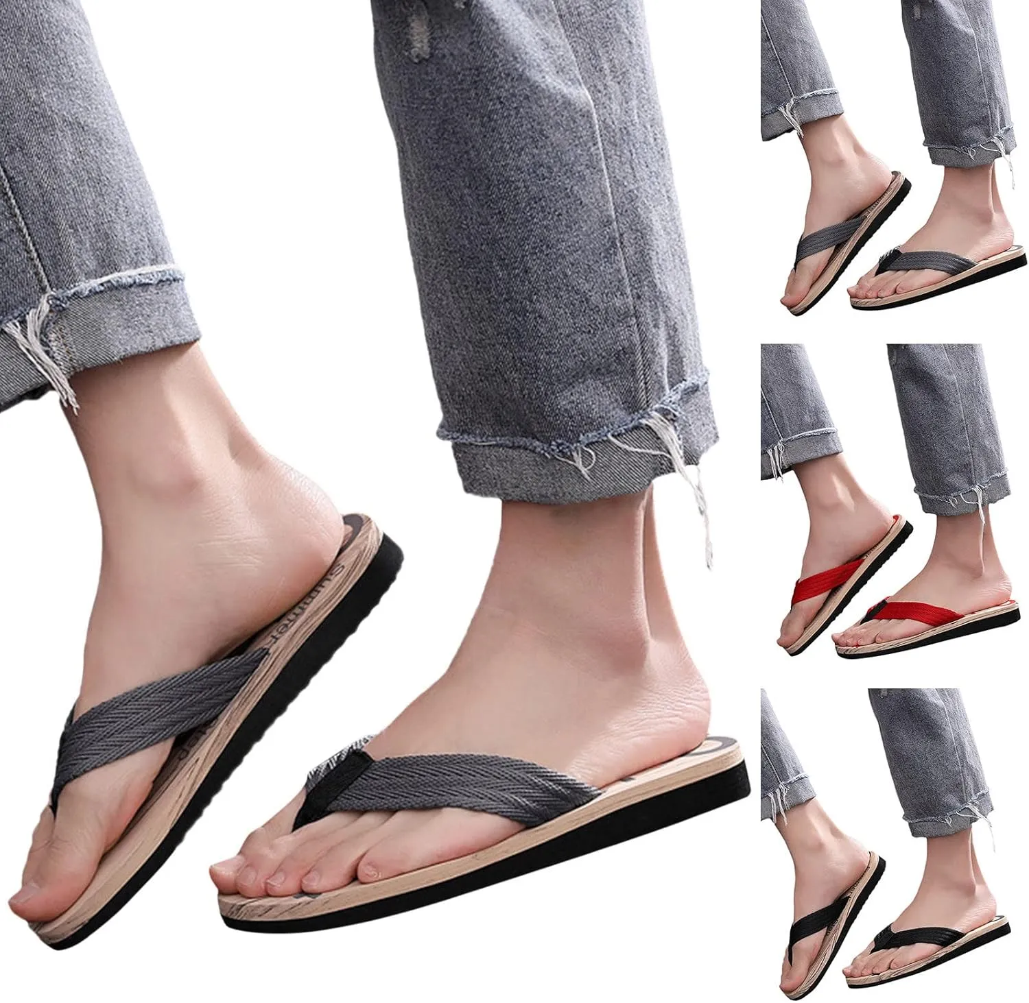 Mens Flip Flops Water Sandals Men Men's Sandals Men's Comfortable Outdoor Beach Shoes Summer Outdoors