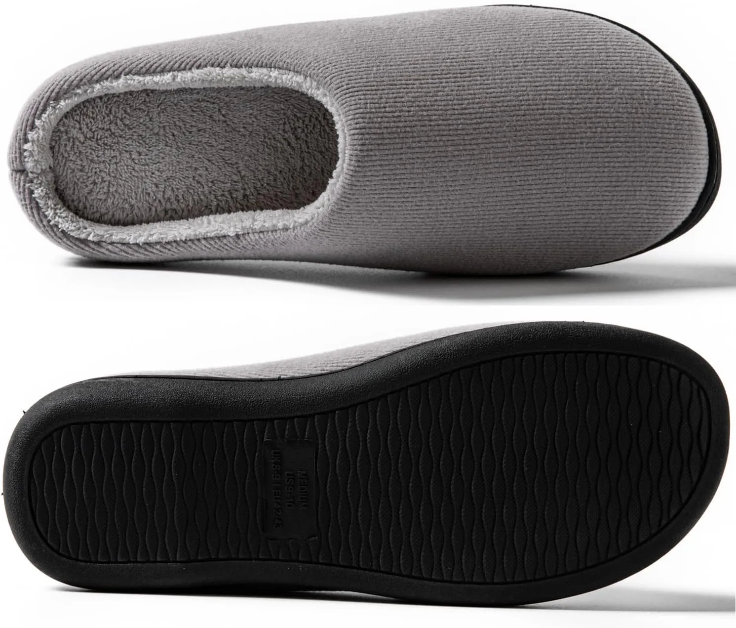 Mens Indoor Slippers Memory Foam Cozy Slip Home Shoes Flats Breathable Lightweight Washable Non Skid Rubber Soles