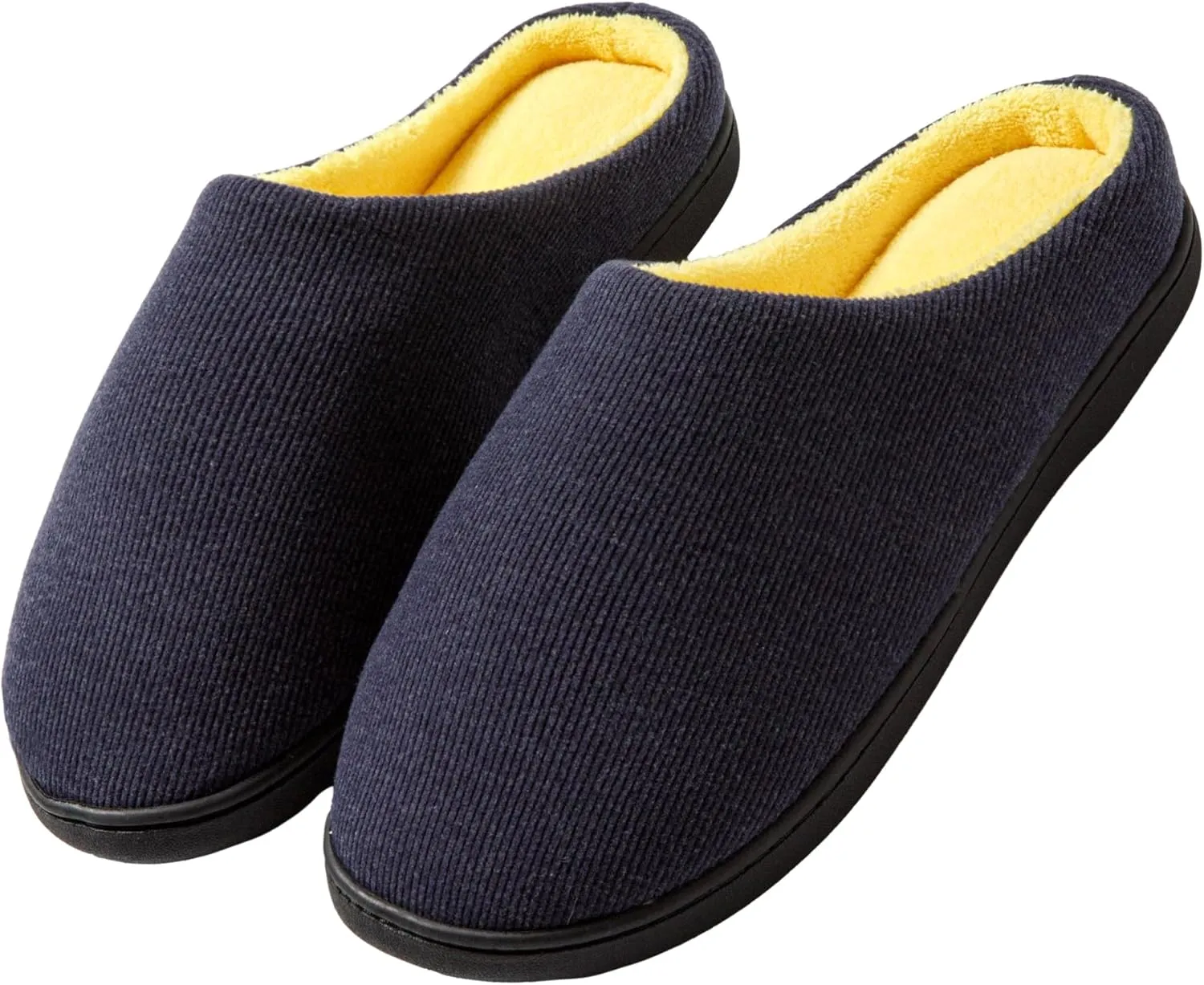 Mens Indoor Slippers Memory Foam Cozy Slip Home Shoes Flats Breathable Lightweight Washable Non Skid Rubber Soles