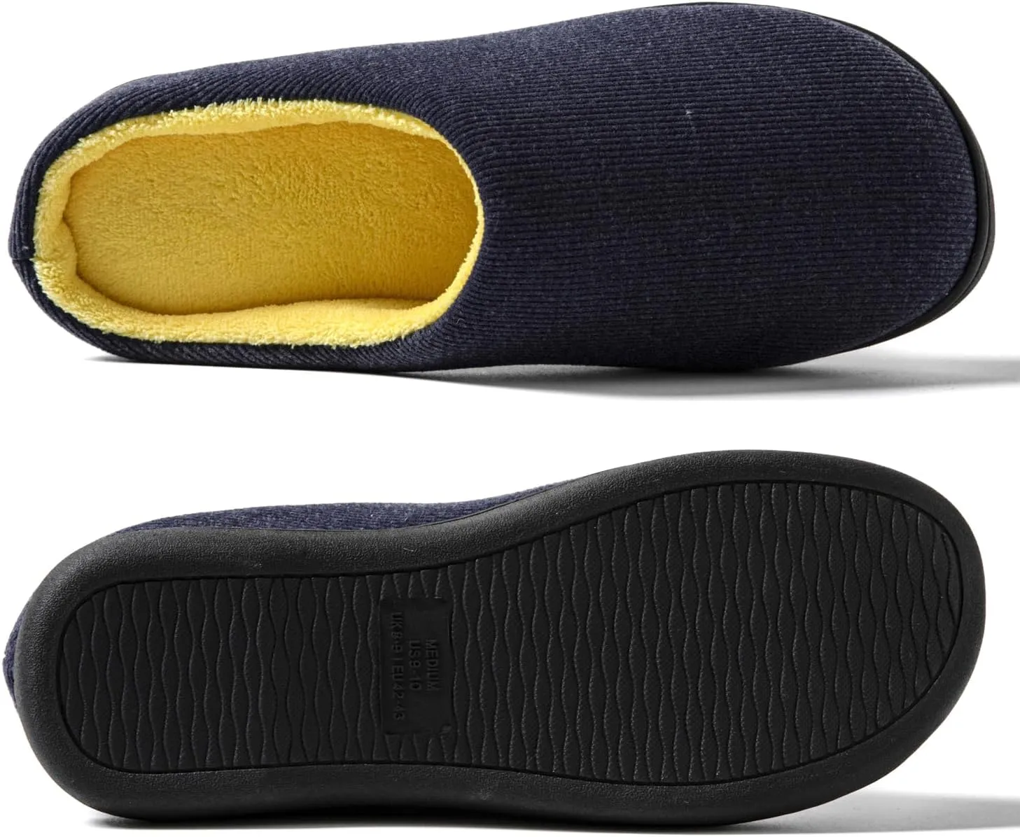Mens Indoor Slippers Memory Foam Cozy Slip Home Shoes Flats Breathable Lightweight Washable Non Skid Rubber Soles