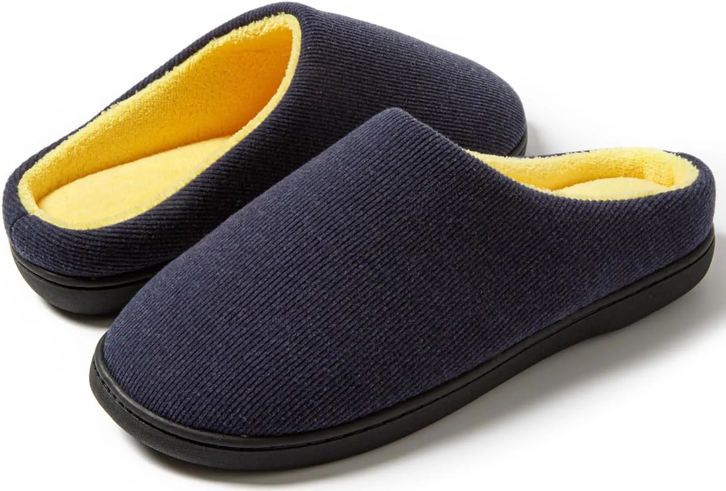 Mens Indoor Slippers Memory Foam Cozy Slip Home Shoes Flats Breathable Lightweight Washable Non Skid Rubber Soles