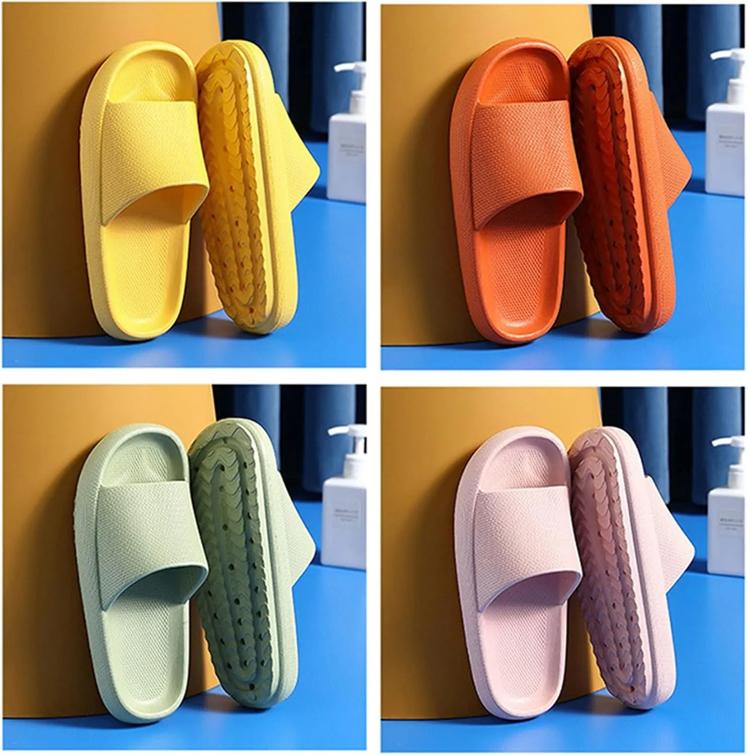 Mens Slides Slides for Women for Men Shower Shoes Women Bathroom Non Slip House Slippers