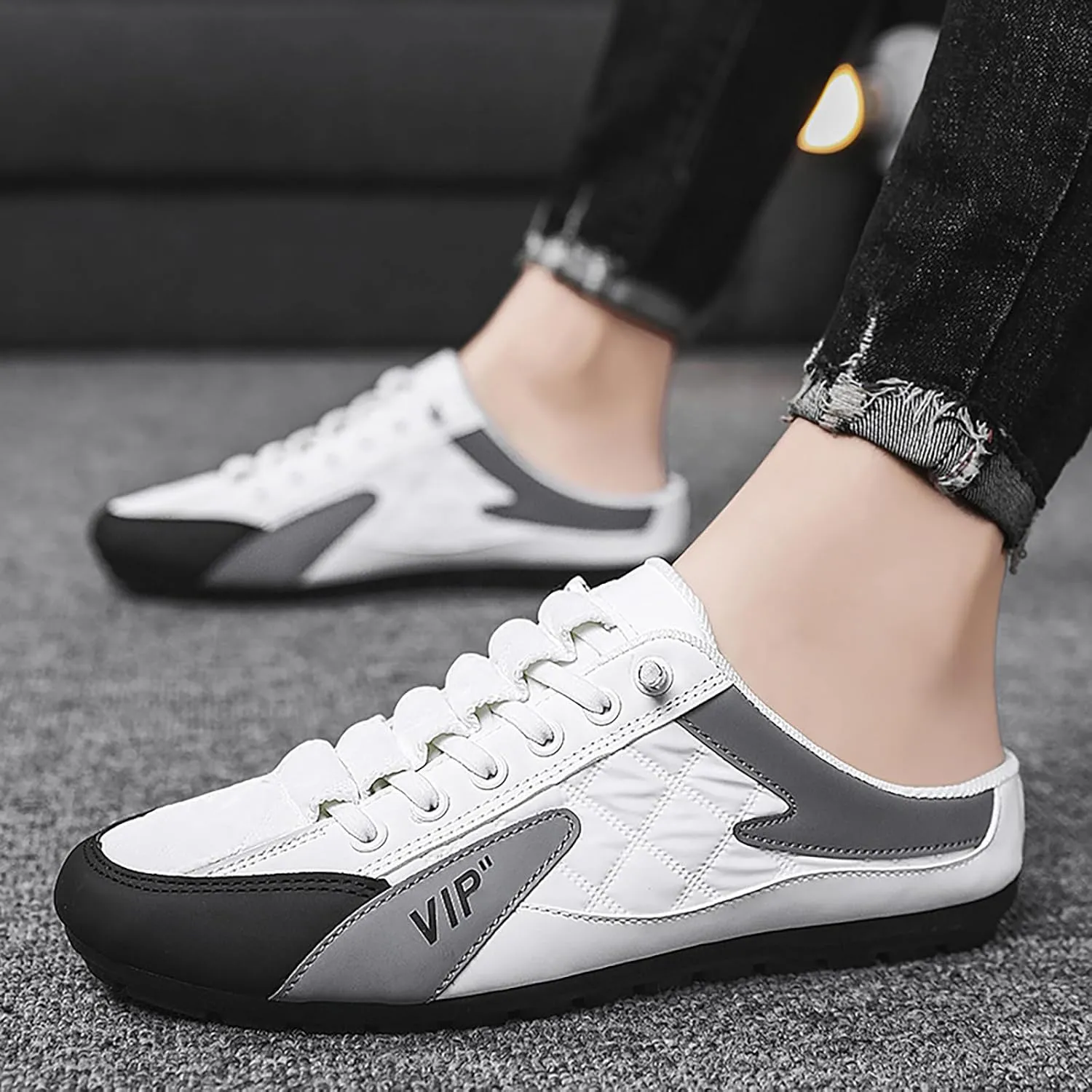 Men's Slip on Shoes Lightweight Mules Anti Slip Sneakers Comfortable Workout Shoes for Work Driving Other Occasions