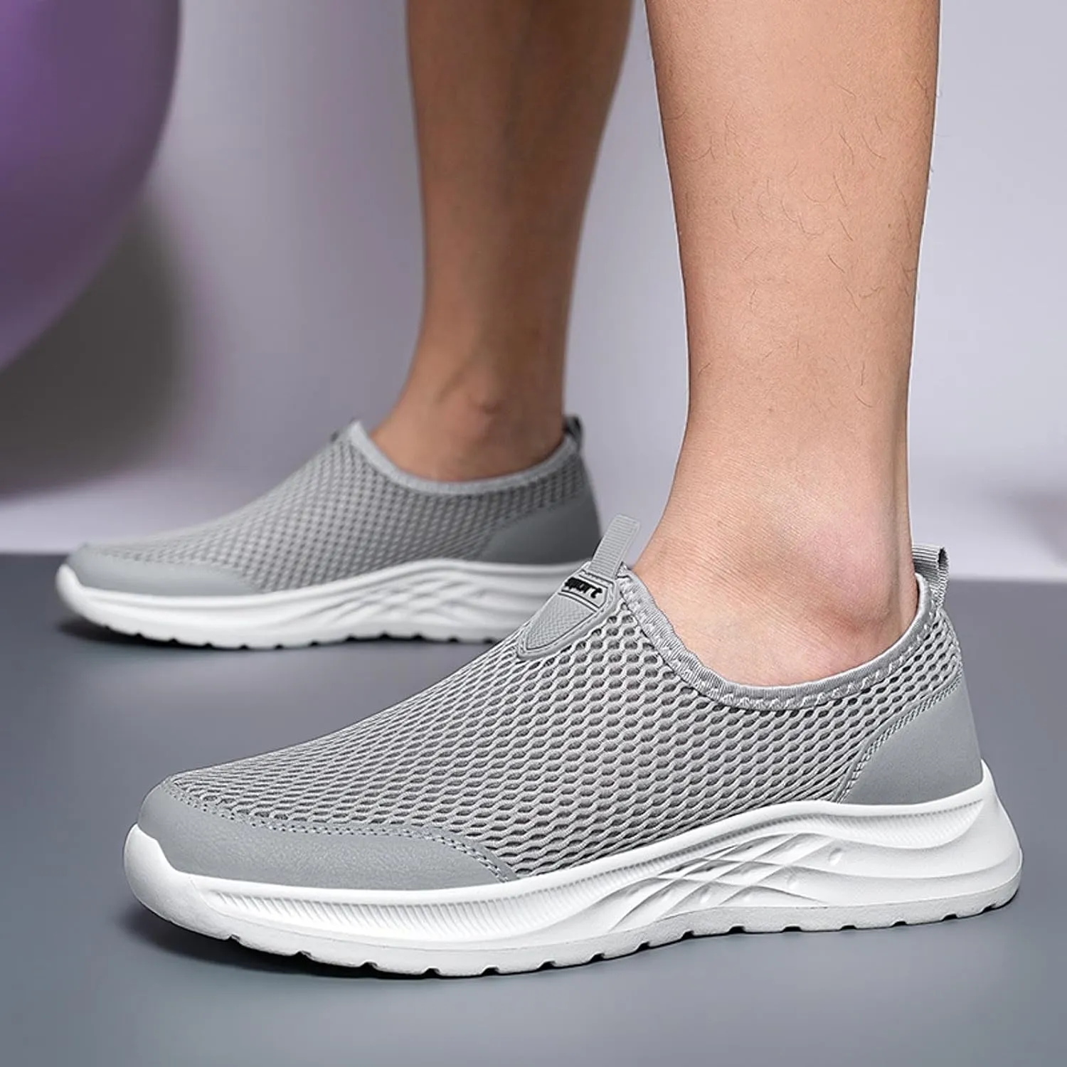 Mens Slip On Walking Shoes Lightweight Breathable Non Slip Running Shoes Comfortable Fashion Sneakers for Men
