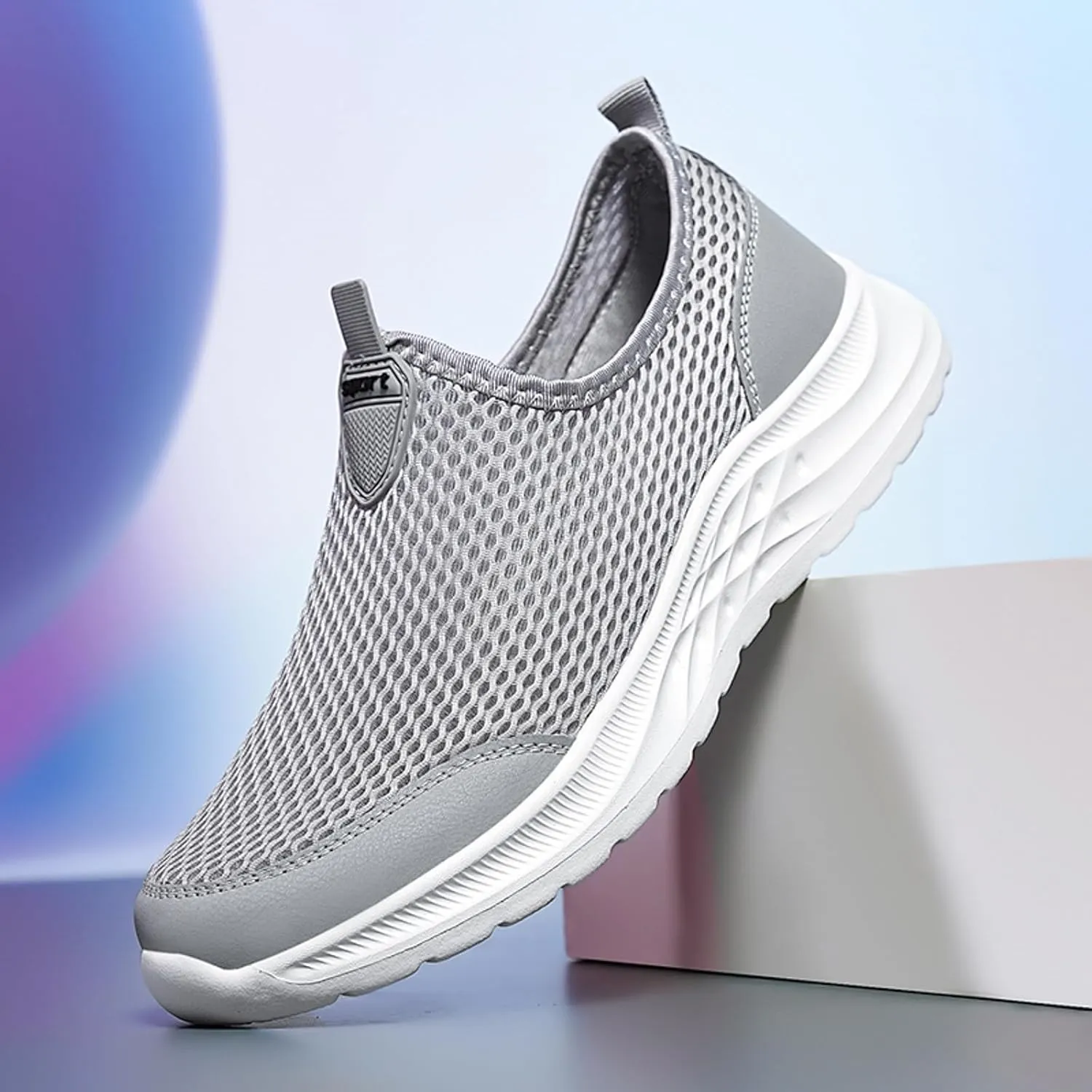 Mens Slip On Walking Shoes Lightweight Breathable Non Slip Running Shoes Comfortable Fashion Sneakers for Men