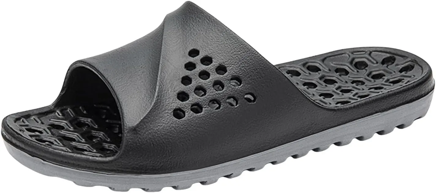 Mens Slippers Shower Shoes Women Bathroom Slippers Men Slides for Women Gym Non Slip Soft Sole