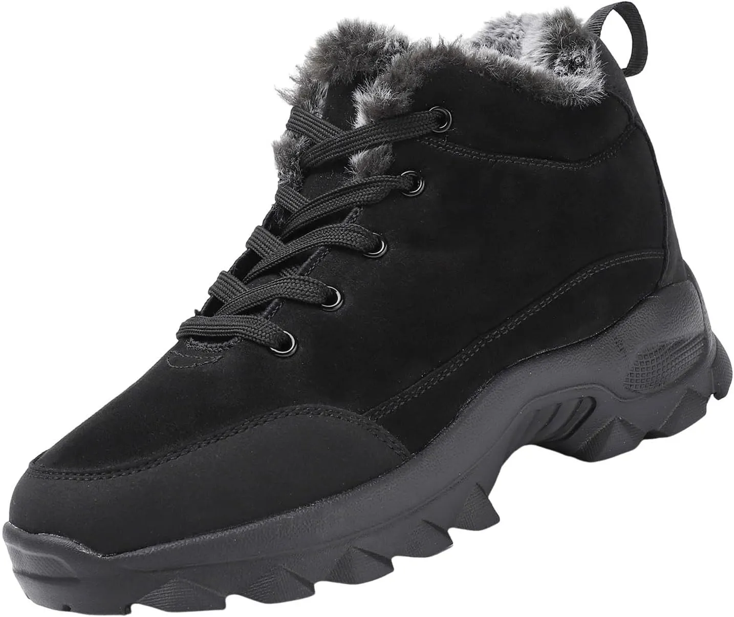 Men's Work Boots Composite Toe Hiking Sneakers with Warm Fur Lining Women's Workout Shoes Comfortable Waterproof Work Shoes Non-Slip Hike Grounded Footwear