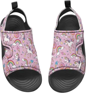 Print Sandals for Toddler Girls with Hook and Loop Design, Breathable, Non-Slip, Easy On/Off, for Daily Wear