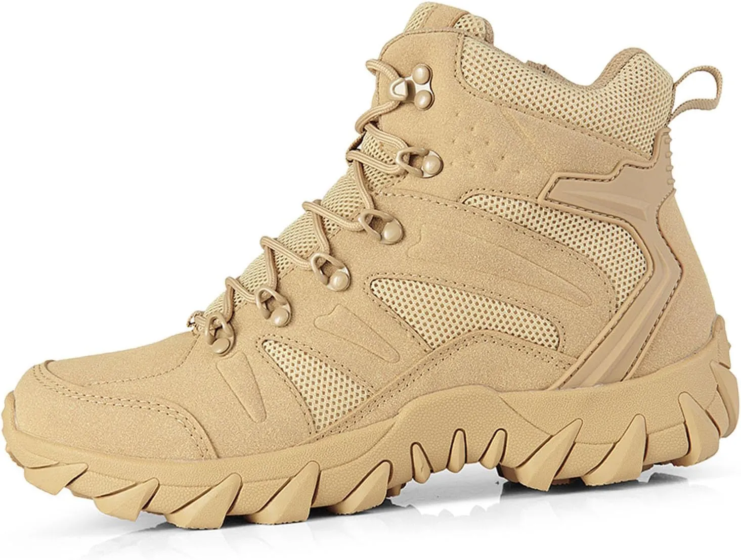 Renyqatt Men's Tactical Boots Hiking Work Boots 6 Inches Lightweight Military Boots Breathable Desert Boots