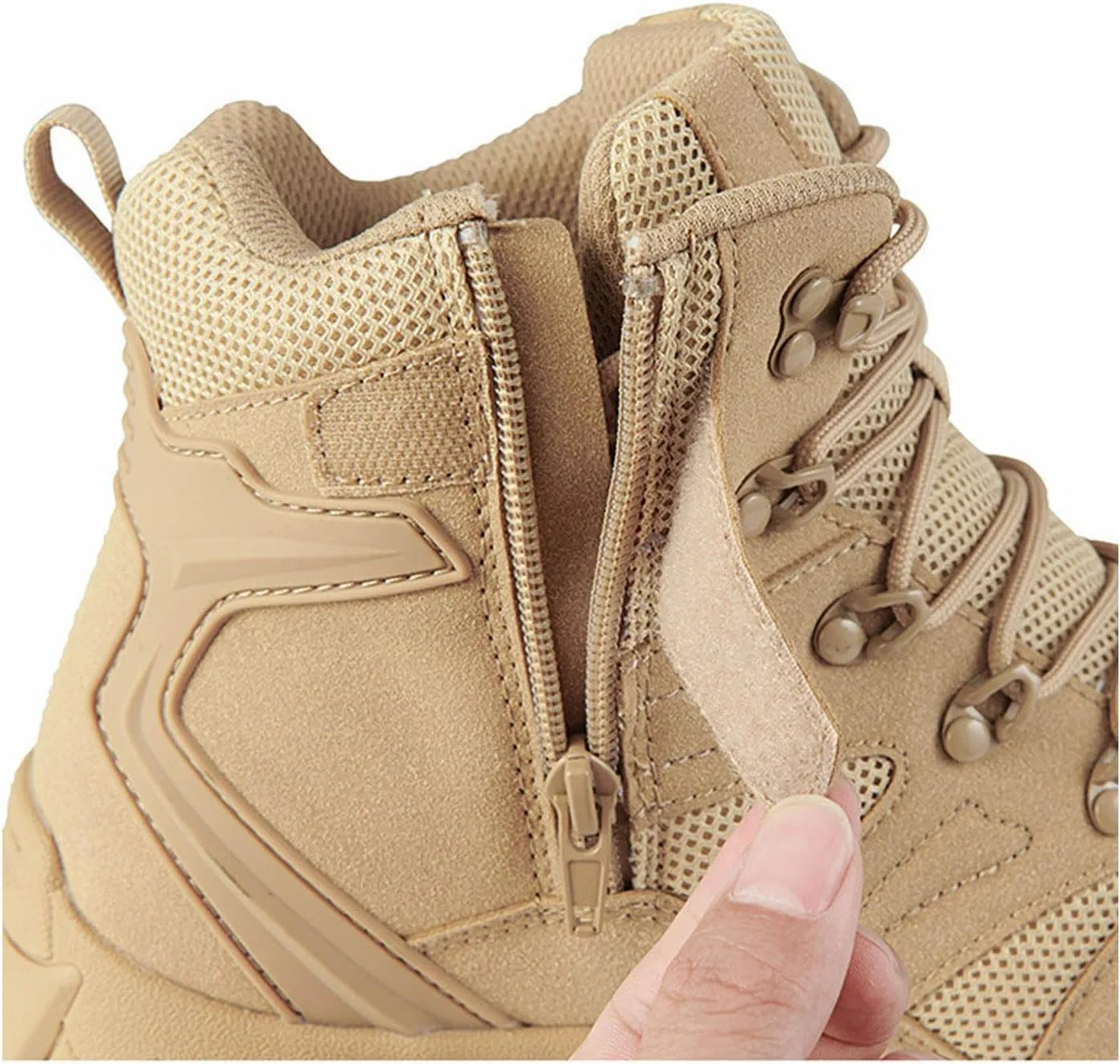 Renyqatt Men's Tactical Boots Hiking Work Boots 6 Inches Lightweight Military Boots Breathable Desert Boots