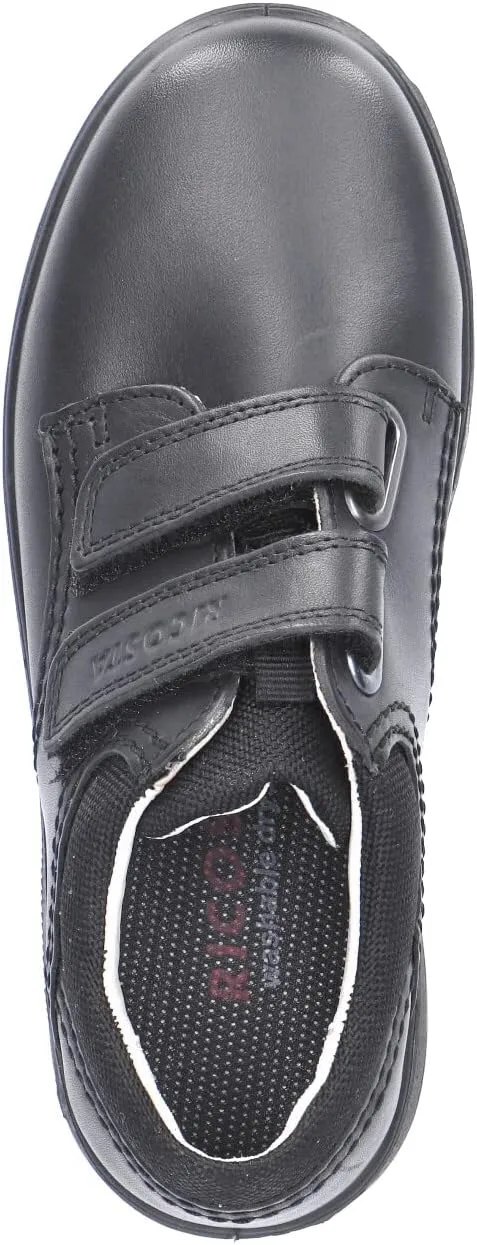 RICOSTA William Black Leather Boys School Shoes
