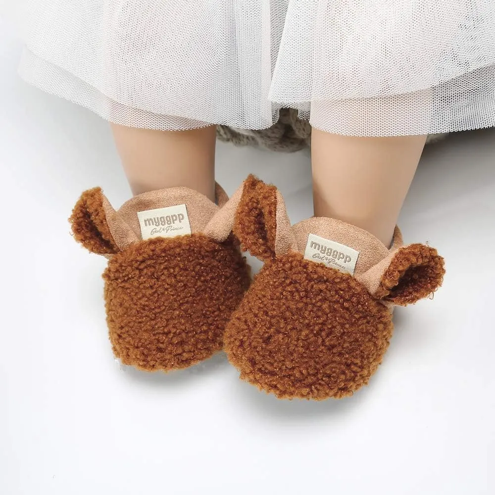 RVROVIC Baby Boys Girls Cozy Fleece Boots with Non Skid Bottom Warm Winter Socks Slippers