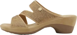 Sandals for Women 2025 Comfortable Trendy Beaded Slip On Beach Shoes Summer Low Heel Arch Support Wedge Sandals