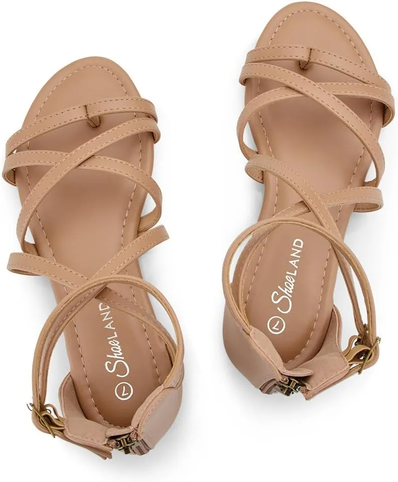 Shoe Land Flat Gladiator Sandals for Women 2025  Fisherman Thong with Adjustable Ankle Strap & Back Zipper | Comfortable for Beach, Walking & Daily Wear
