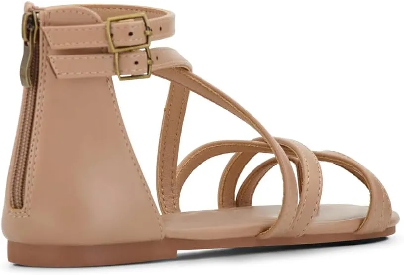 Shoe Land Flat Gladiator Sandals for Women 2025  Fisherman Thong with Adjustable Ankle Strap & Back Zipper | Comfortable for Beach, Walking & Daily Wear