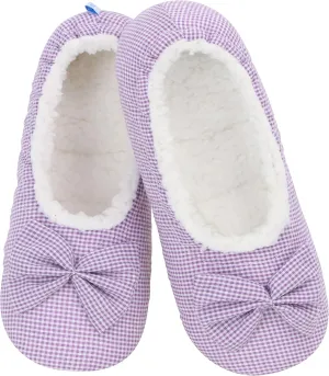 Snoozies Flat Ballet Slippers for Women Indoor, Lightweight and Soft Sherpa-Lined Slipper Socks Non-Skid, Ladies Gifts